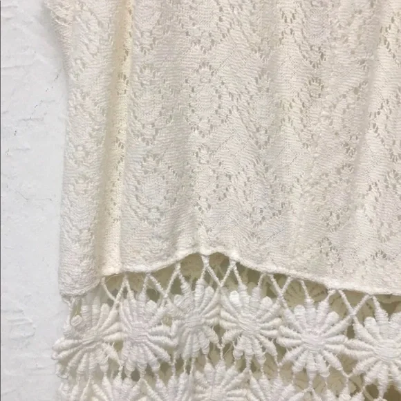 Free People Ivory Floral Daisies Dress Size 12 L Mini Cutout Taylor Swift Cute - Picture 9 of 9